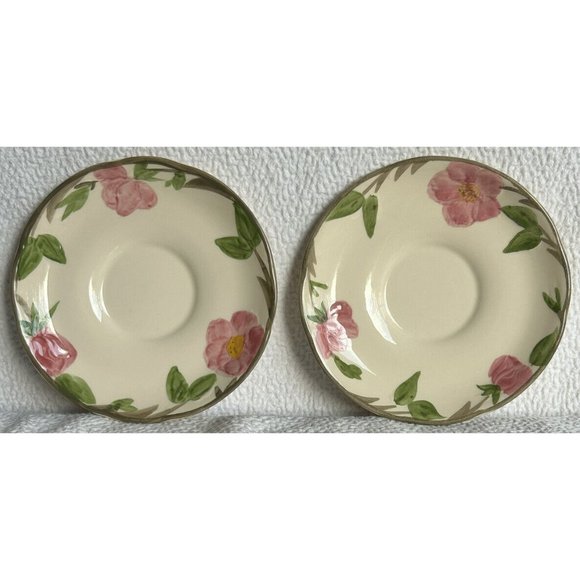 Vintage Franciscan Dinnerware 2 Saucers Desert Rose England 1985-early 2000s EUC - Picture 11 of 12